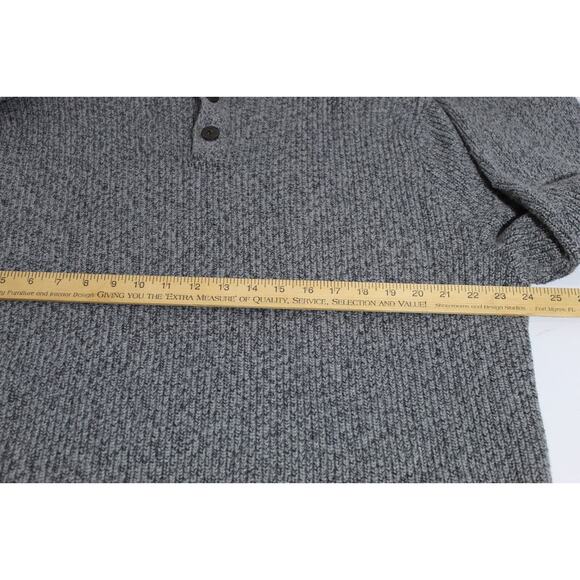 Tommy Hilfiger Henley Knit Sweater Gray LS Men's XXL Cotton Preppy Grandpa Core - Picture 9 of 11